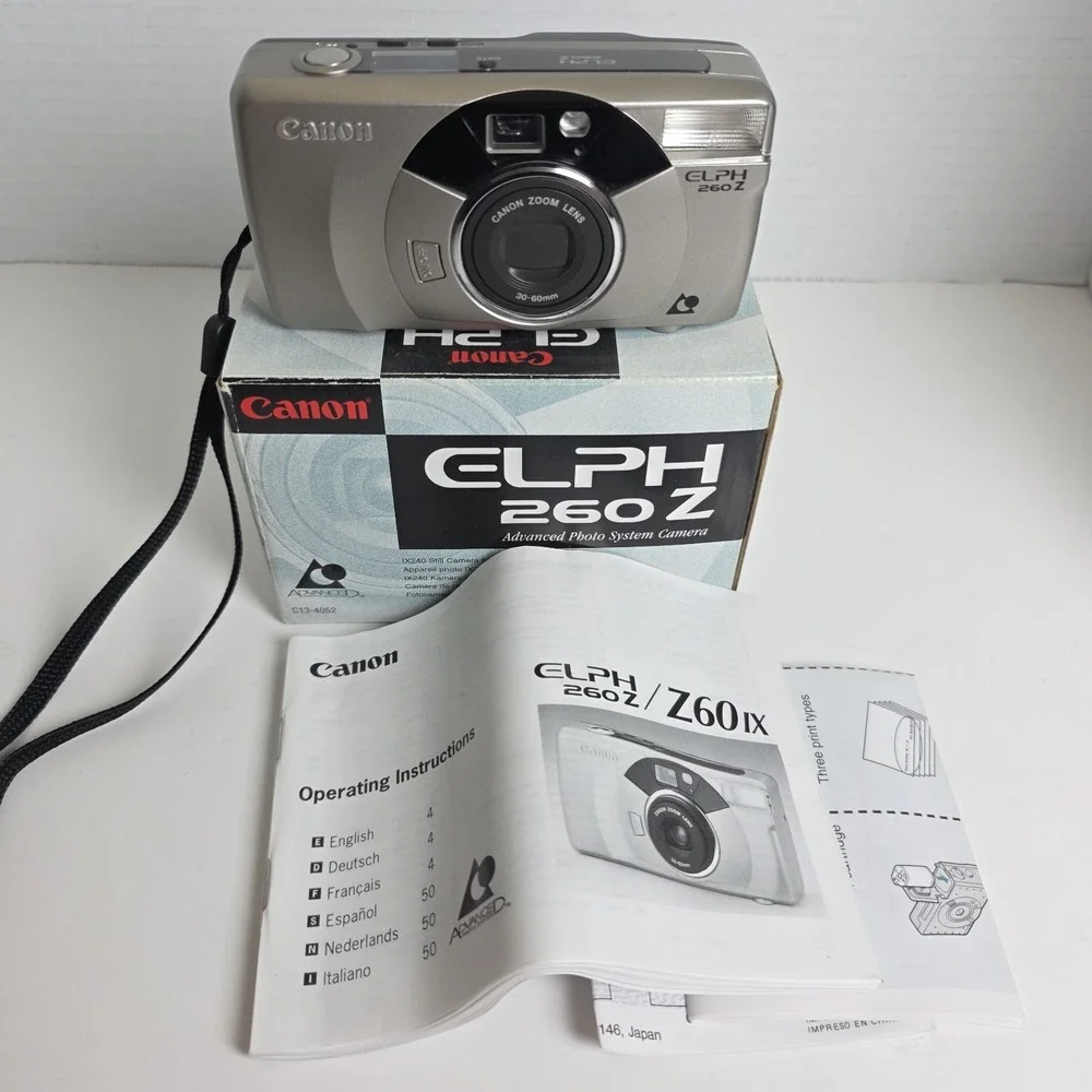 Canon ELPH 260Z Point & Shoot ZOOM APS Film Camera 30-60mm Tested, WORKs W. Box